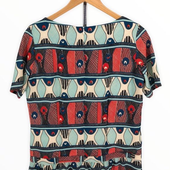 Paul & Joe Sister Guadalupe Drop Waist Geometric Print Short Shift Dress Small - Picture 7 of 13